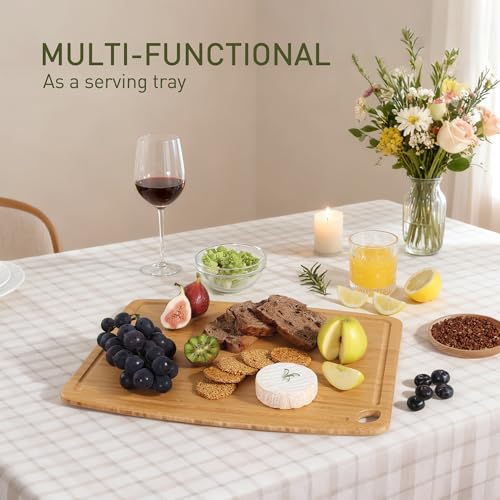 Lightweight Durable Bamboo Cutting Board with Non
