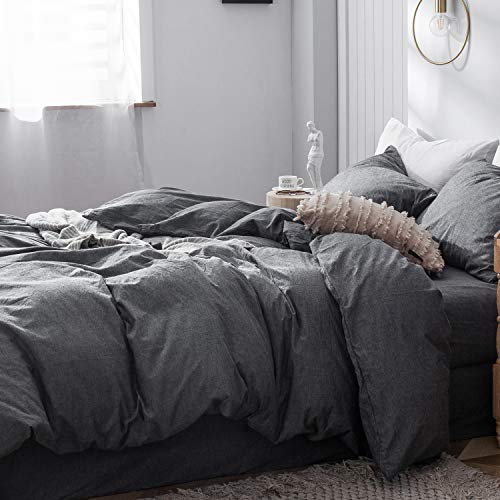Duvet Cover Set 100% Washed Cotton Linen Like King