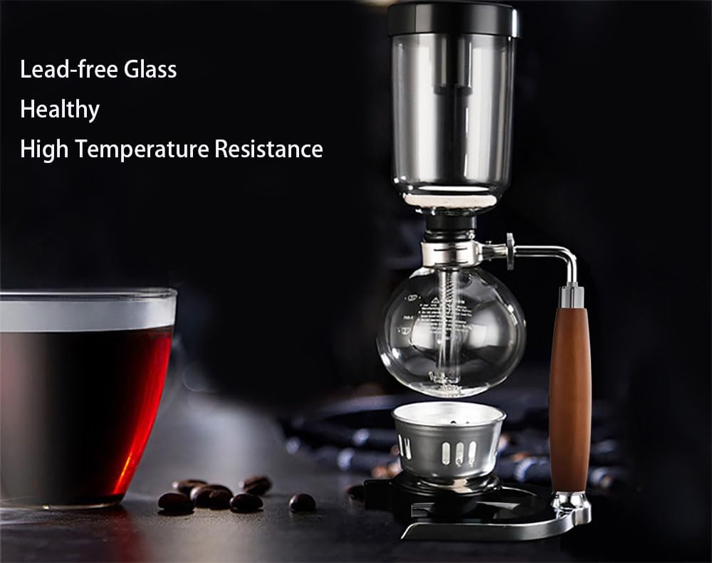 5 Cup Siphon Coffee Maker with Wooden Handle