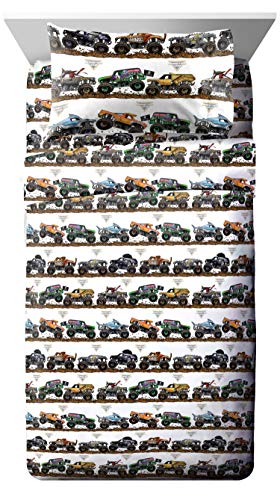 Monster Jam Full Size Comforter Set 5 Piece Kids Bedding for Boys