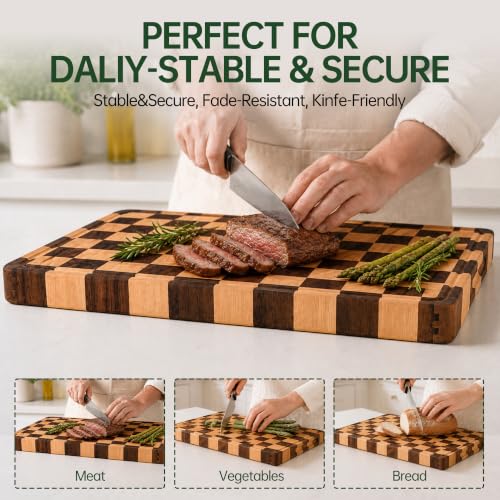 1.4" Checkered Cutting Boards for Kitchen