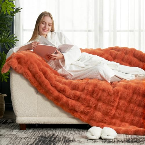 Faux Fur Throw Blanket for Couch