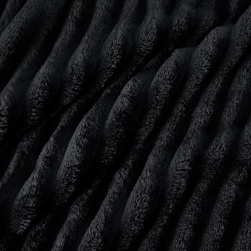 Soft Cal King Size Blanket for Bed Black 102"x96"