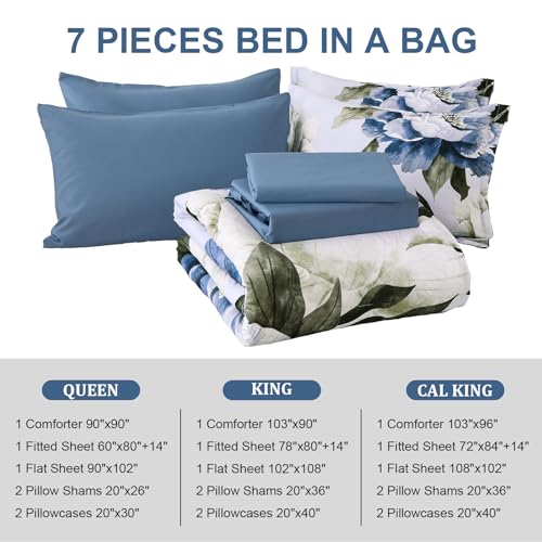 California King Comforter Set 7 Piece Bed in a Bag