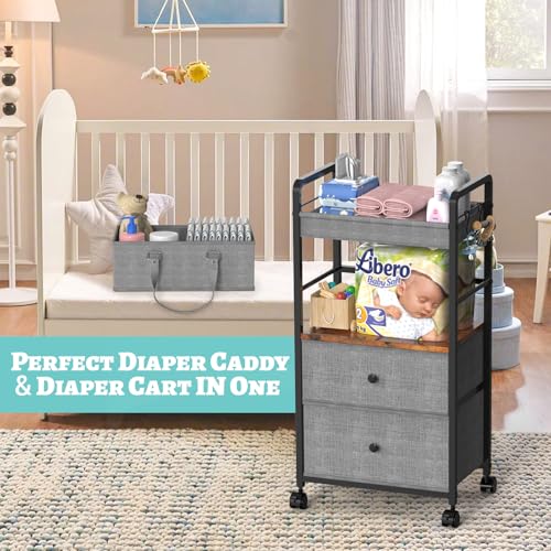 2IN1 Baby Diaper Caddy Organizer & 4