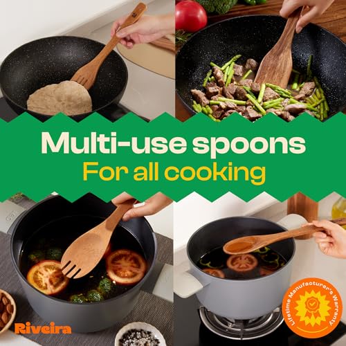 Walnut Wooden Spoons for Cooking Set of 6 (6 Count)