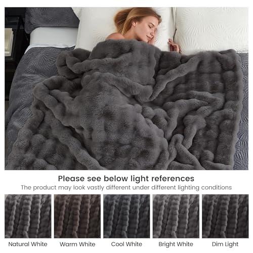 Faux Fur Bubble Throw for Couch