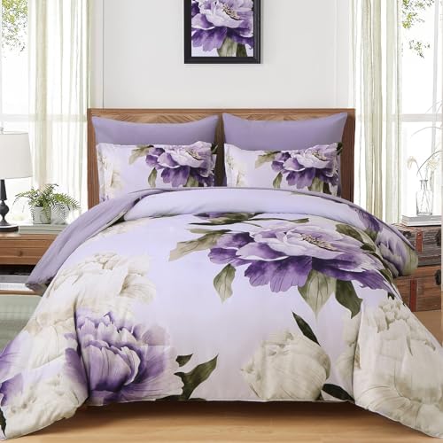 Purple Comforter Set Full Size 7 Piece Bed in a Bag Full