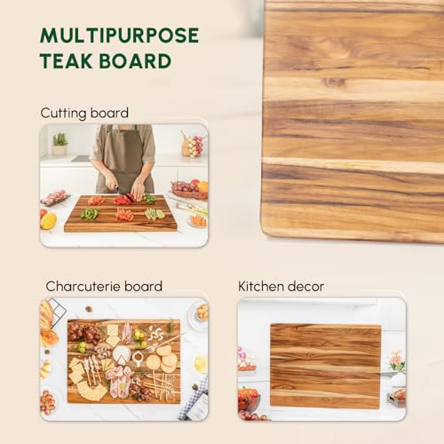 Teak Wood Cutting Board with Hand Grip