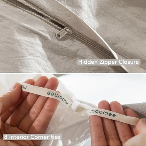 Duvet Cover Set 100% Washed Cotton Linen Like King