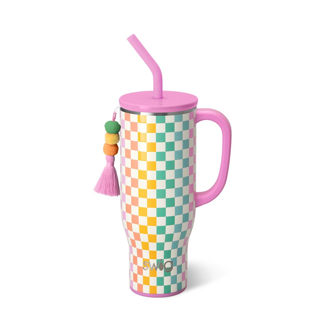 30oz Insulated Mega Mug with Handle & Straw