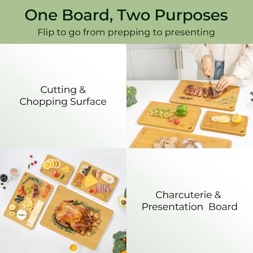 Natural Bamboo Cutting Board Set of 4 (4 Count)