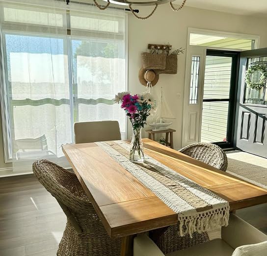 Boho Table Runner for Fall Home Decor 12x108 Rustic with Tassels (108 Foot)