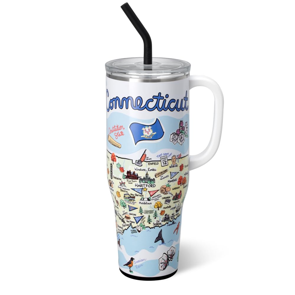 40oz Insulated Mega Mug with Handle & Straw