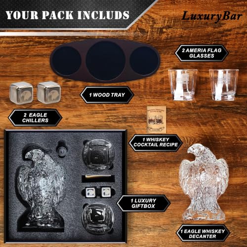 250 Anniversary Eagle Whiskey Decanter Set 25.4oz Decanter Sets for Men