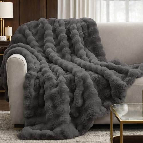 Faux Fur Bubble Throw for Couch