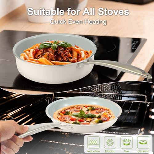 5 Piece Ceramic Nonstick Pots and Pans