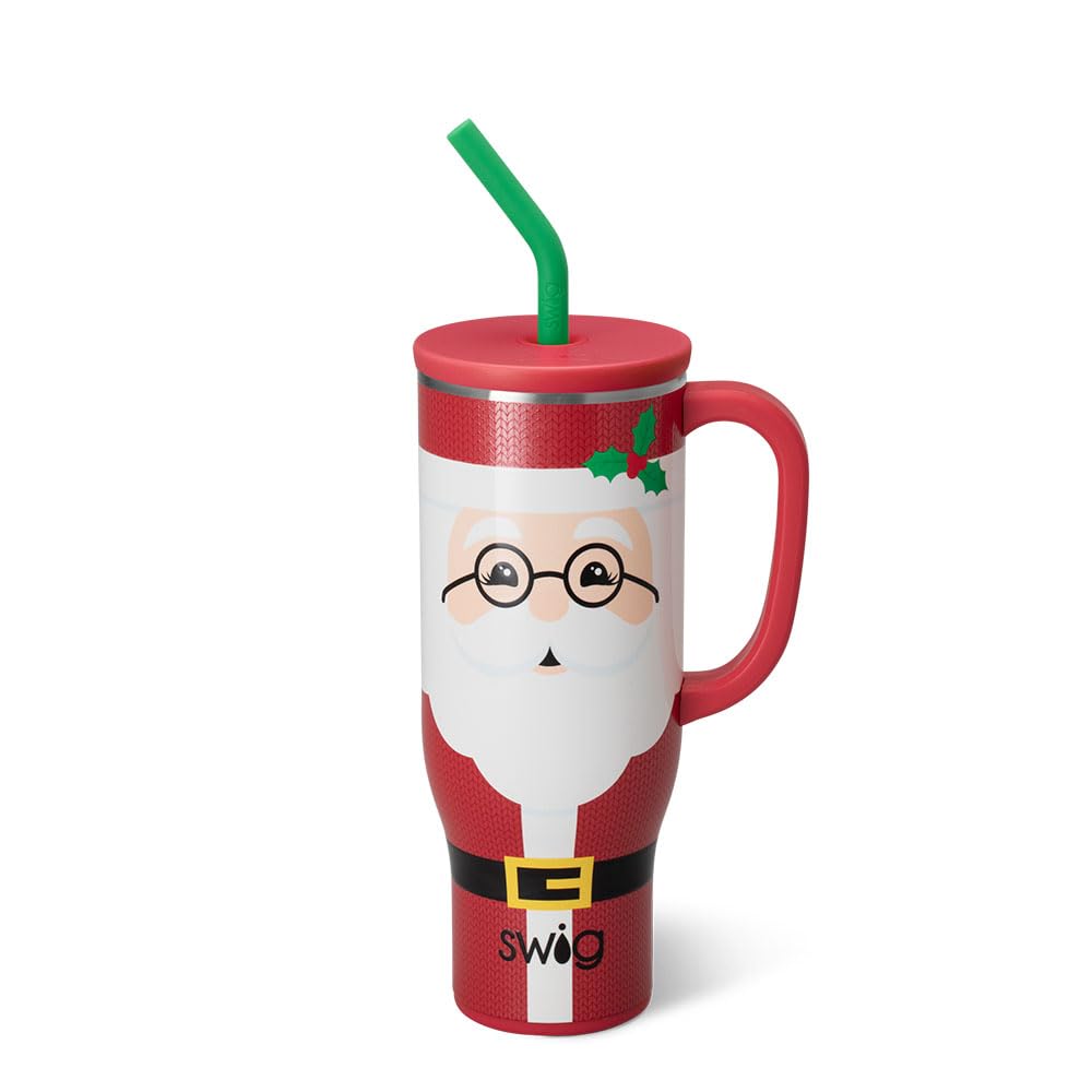 30oz Insulated Mega Mug with Handle & Straw