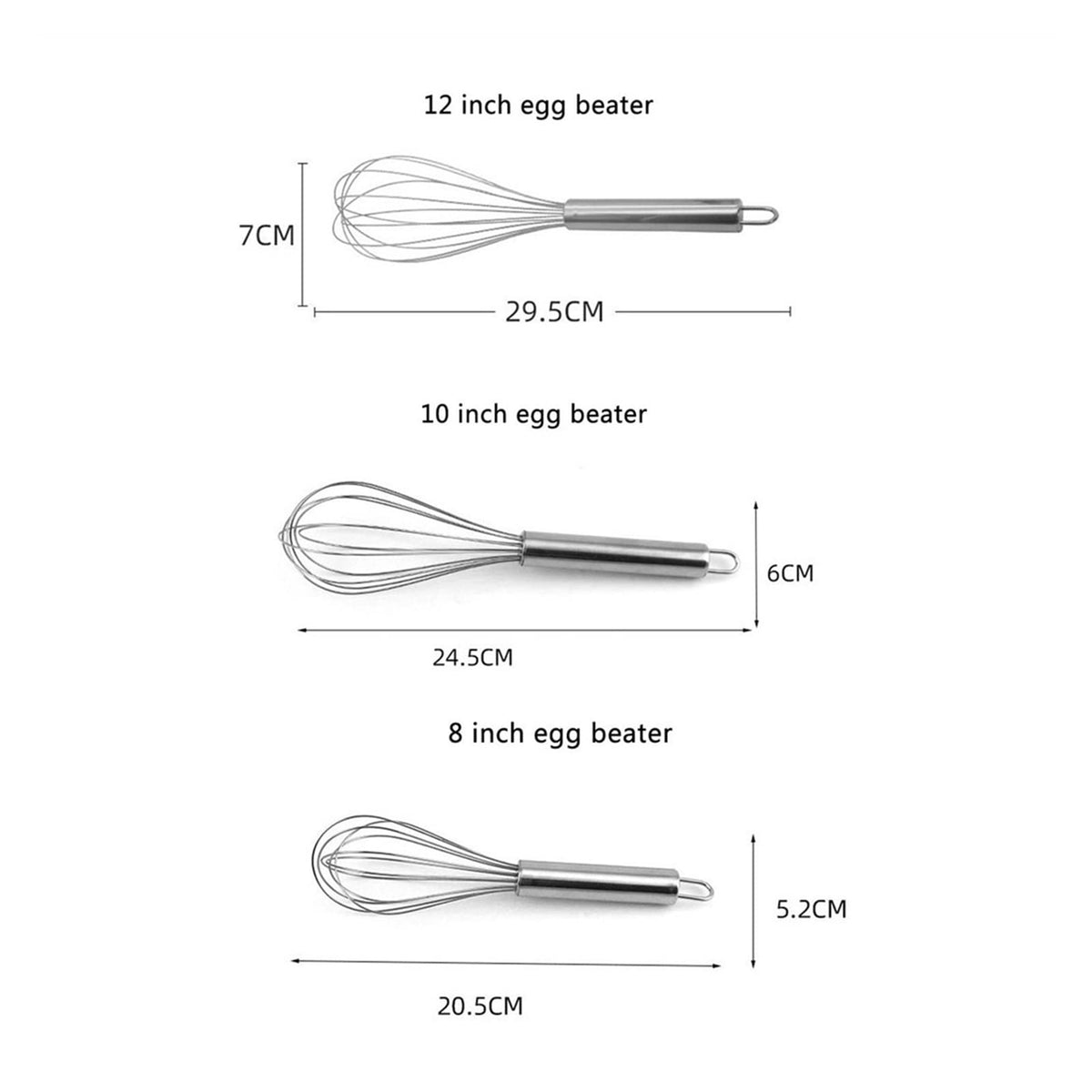 Hand Mixer Stainless Steel Whisk Handheld Egg Beater Milk Frother Manual Stir Baxing Tool Non