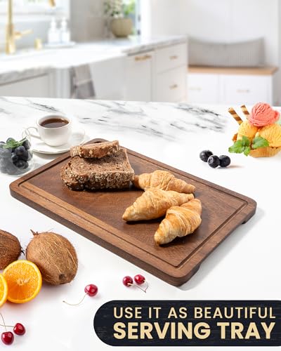 Walnut Wood Cutting Board with Juice Groove for Kitchen Countertop