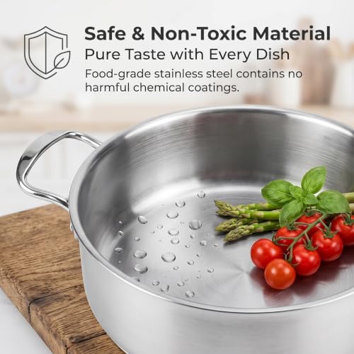 6 Piece Stainless Steel Cookware Set with Glass Lids (6 Count)