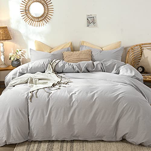 Duvet Cover Set 100% Washed Cotton Linen Like Twin
