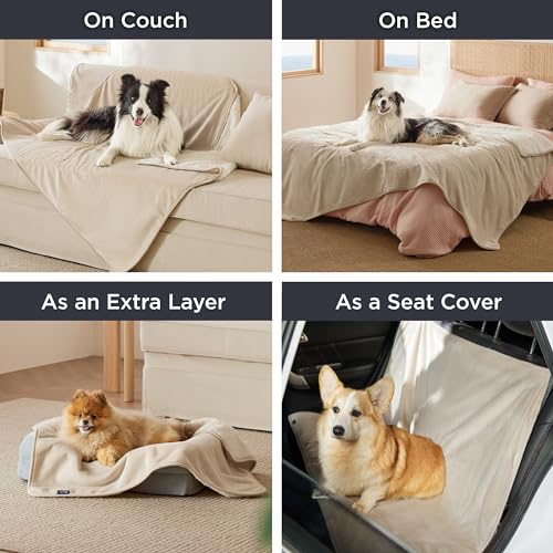 Waterproof Dog Blankets for Large Dogs Sherpa Fleece Throw