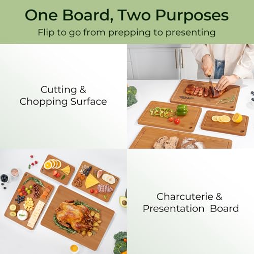 Carbonized Bamboo Cutting Board Set of 4 (4 Count)