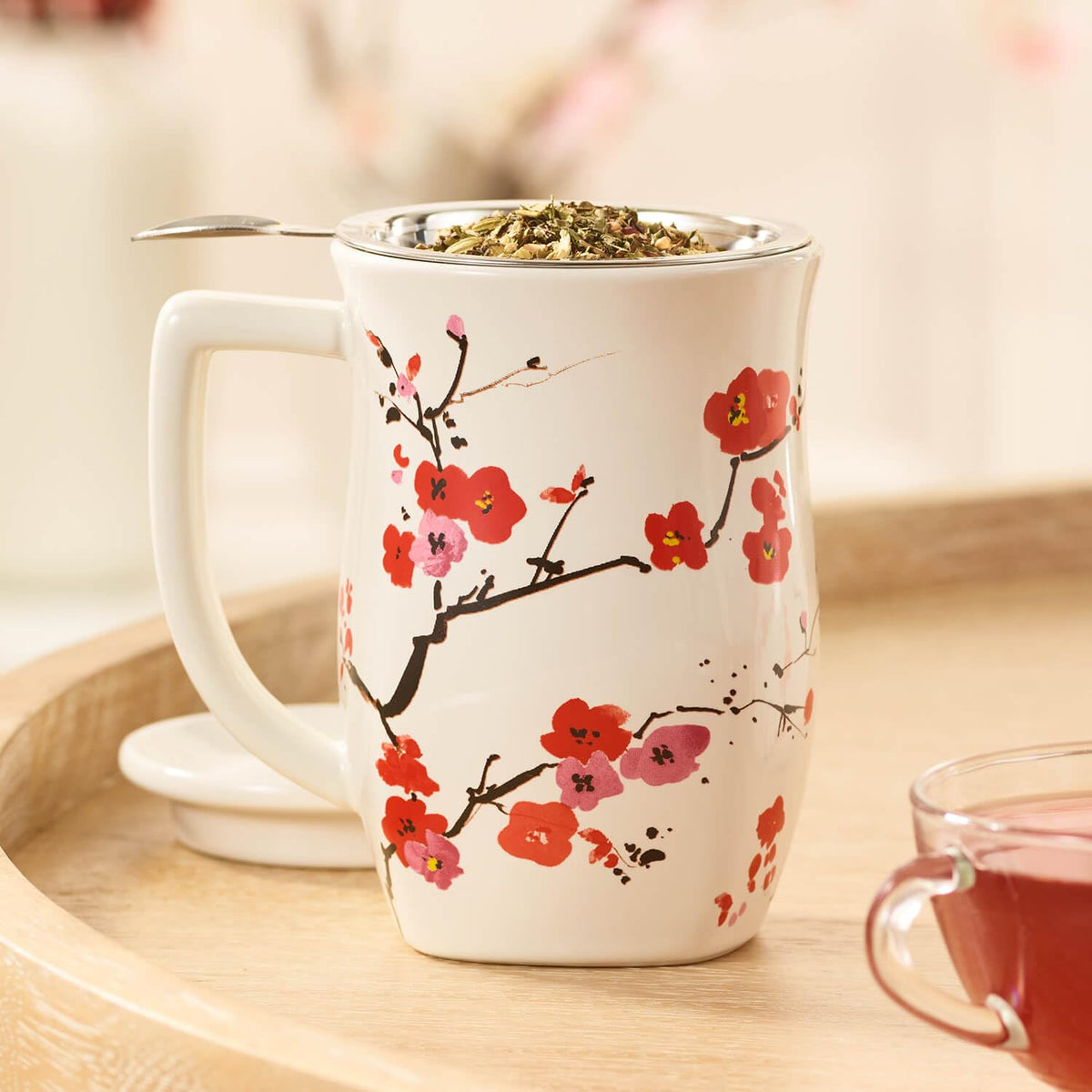 Ceramic Fiore Tea Cup with Infuser