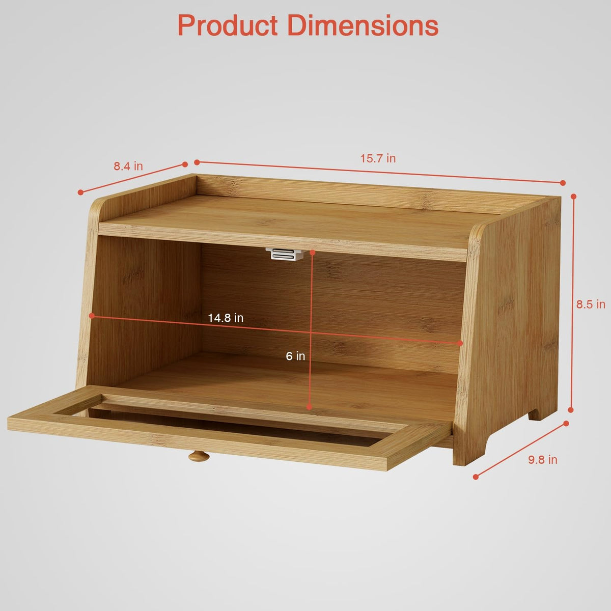Wood Bread Box for Kithcen Countertop