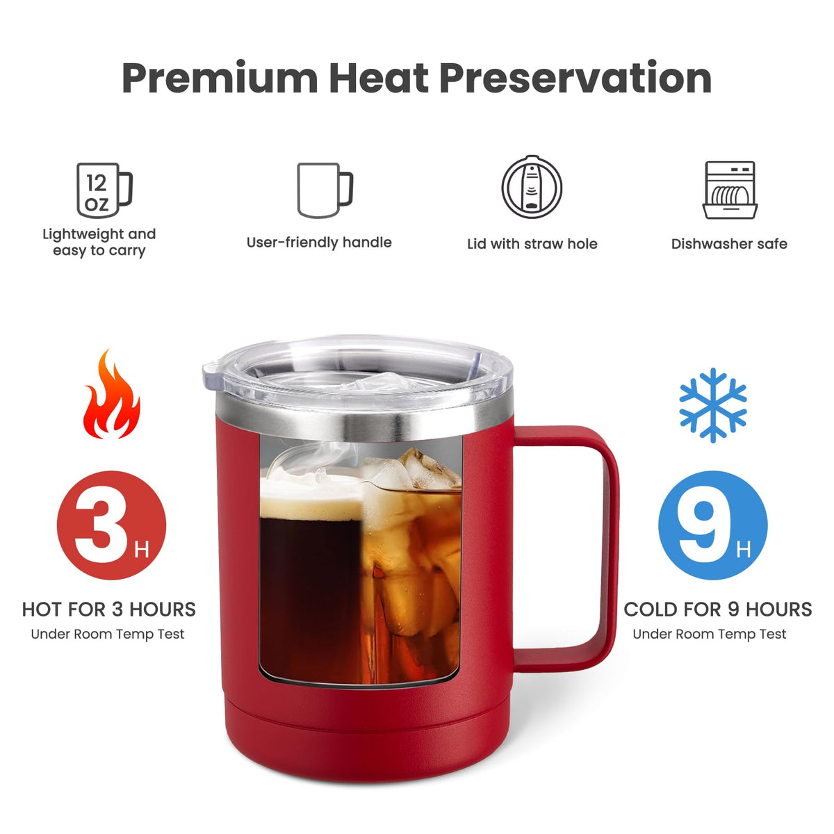 12oz Coffee Mug With Handle 8 Pack Bulk (8 Count)
