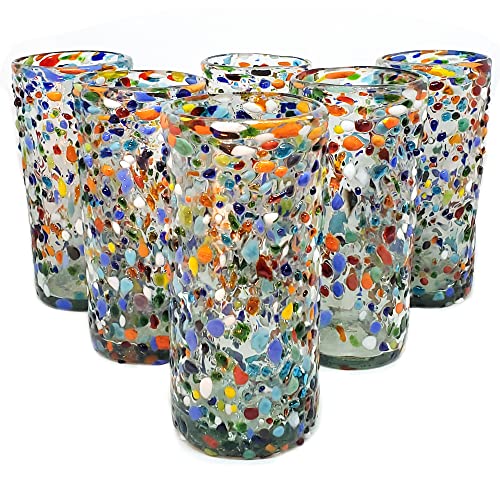 Confetti Rocks 20 oz Tall Iced Tea Glasses (6 Count)