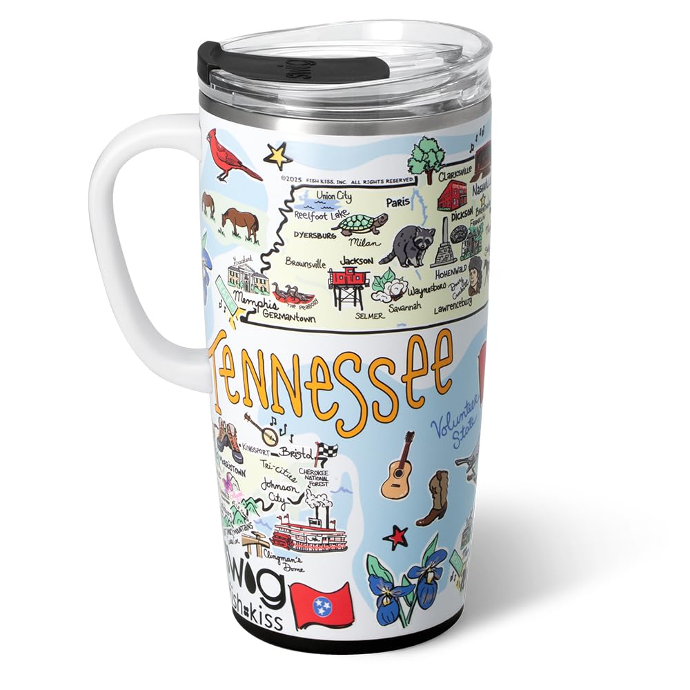 22oz Insulated Travel Mug with Handle & Lid