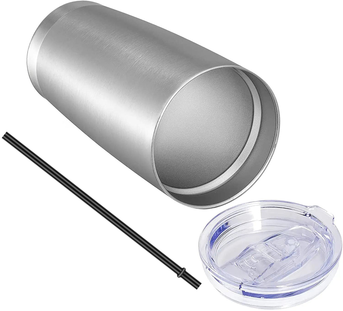 20oz Tumbler with Lid and Straw Stainless Steel Tumbler Cup Bulk Vacuum Insulated Double Wall Travel Coffee Mug Powder Coated Coffee Cup (12 Count)