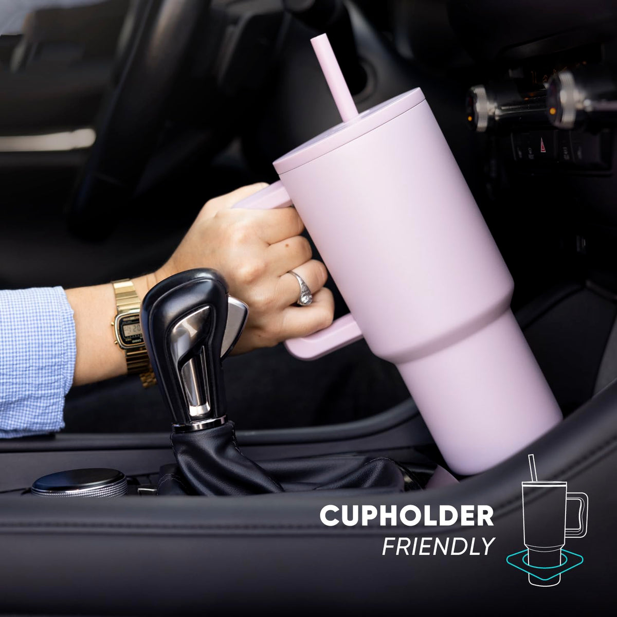 Tumbler with Handle and Straw