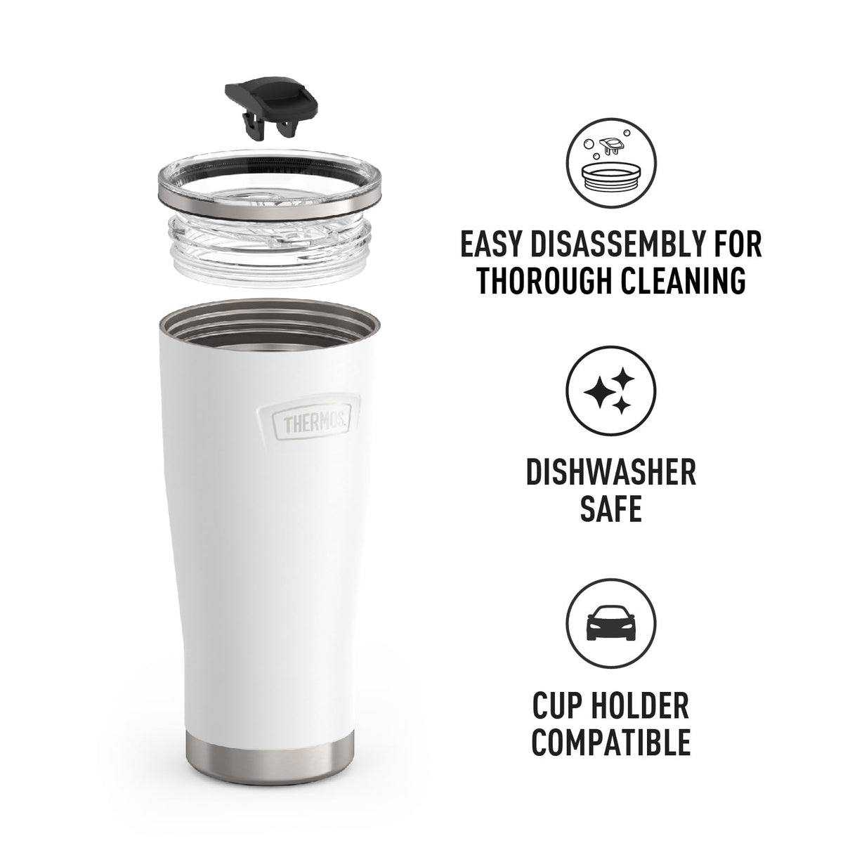 Icon Series 24oz Stainless Steel Tumbler with Slide Lock Lid
