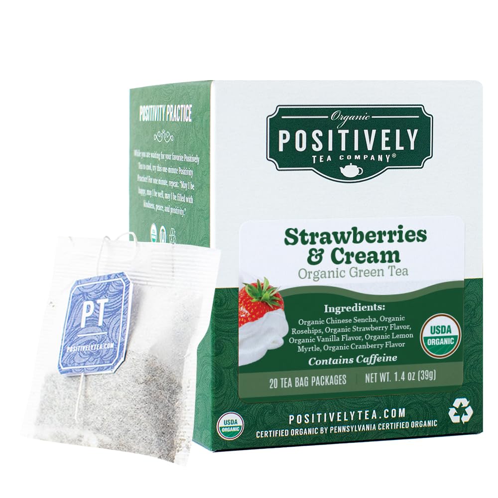 Strawberries and Cream Green Tea Bags (20 Ounce)