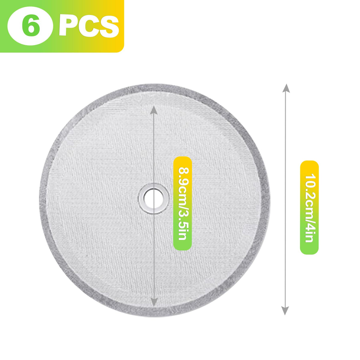 6 Pack Universal French Press Replacement Filter Screen 4 Inch Stainless Steel Mesh for 34 Oz 1000ml 8 Cup Coffee Press Tea Makers Durable Fine Mesh Filter Accessories for Brewing (6 Count)