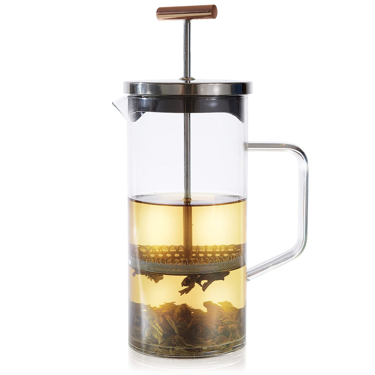 Tea Press with Copper Pull Handle and Stainless Steel Filter