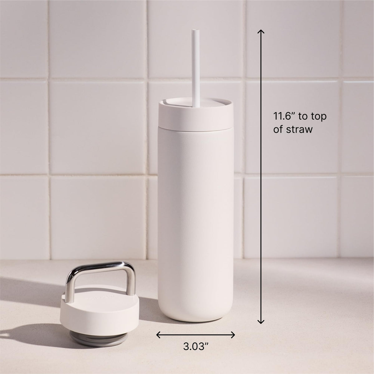 Carter Insulated Water Bottle 20 oz with Straw for Travel