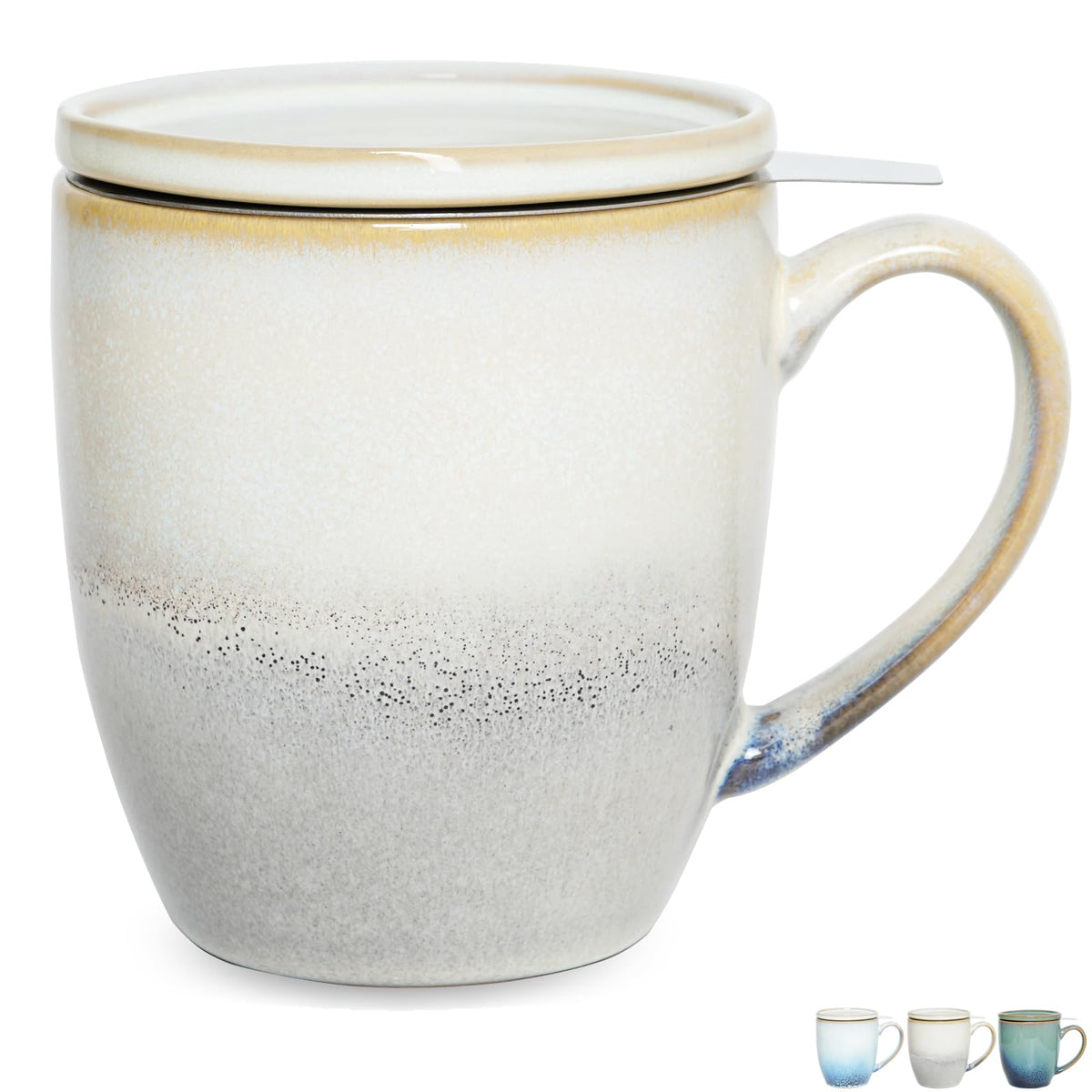 Ceramic Tea Cup with Infuser and Lid