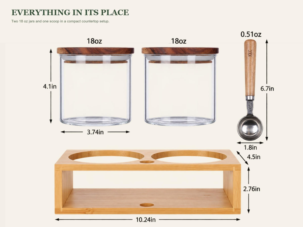 18 oz Glass Seasoning Jars with Wood Lids