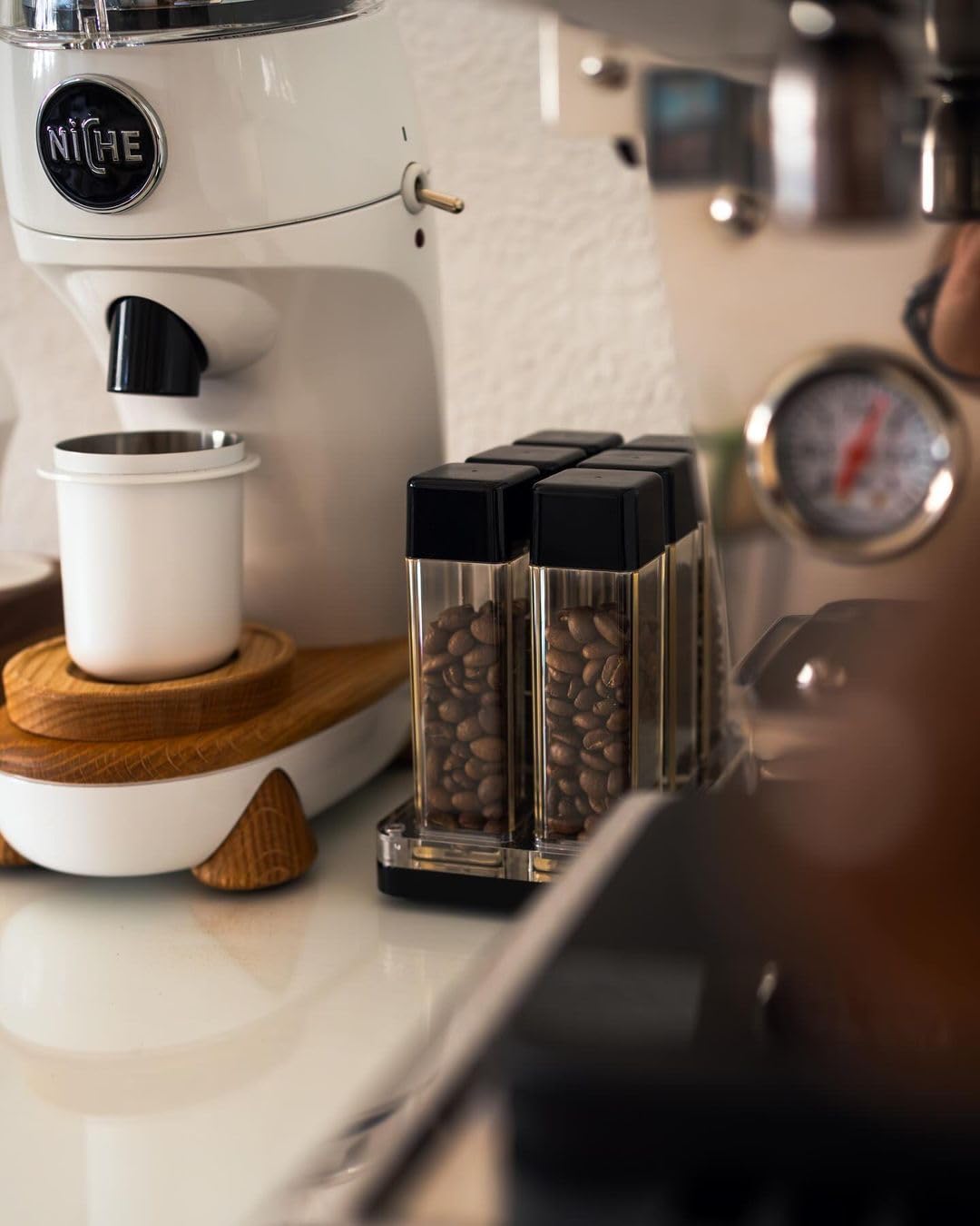 6 Tubes Coffee Bean Cellars with Stand & Hopper (16 Ounce)