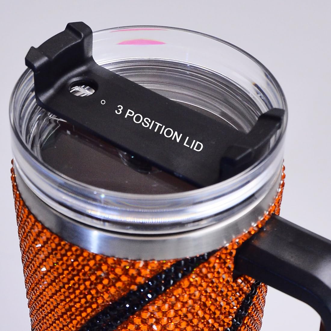 40oz Bling Rhinestone Tumbler with Handle and Straw Glitter Cups