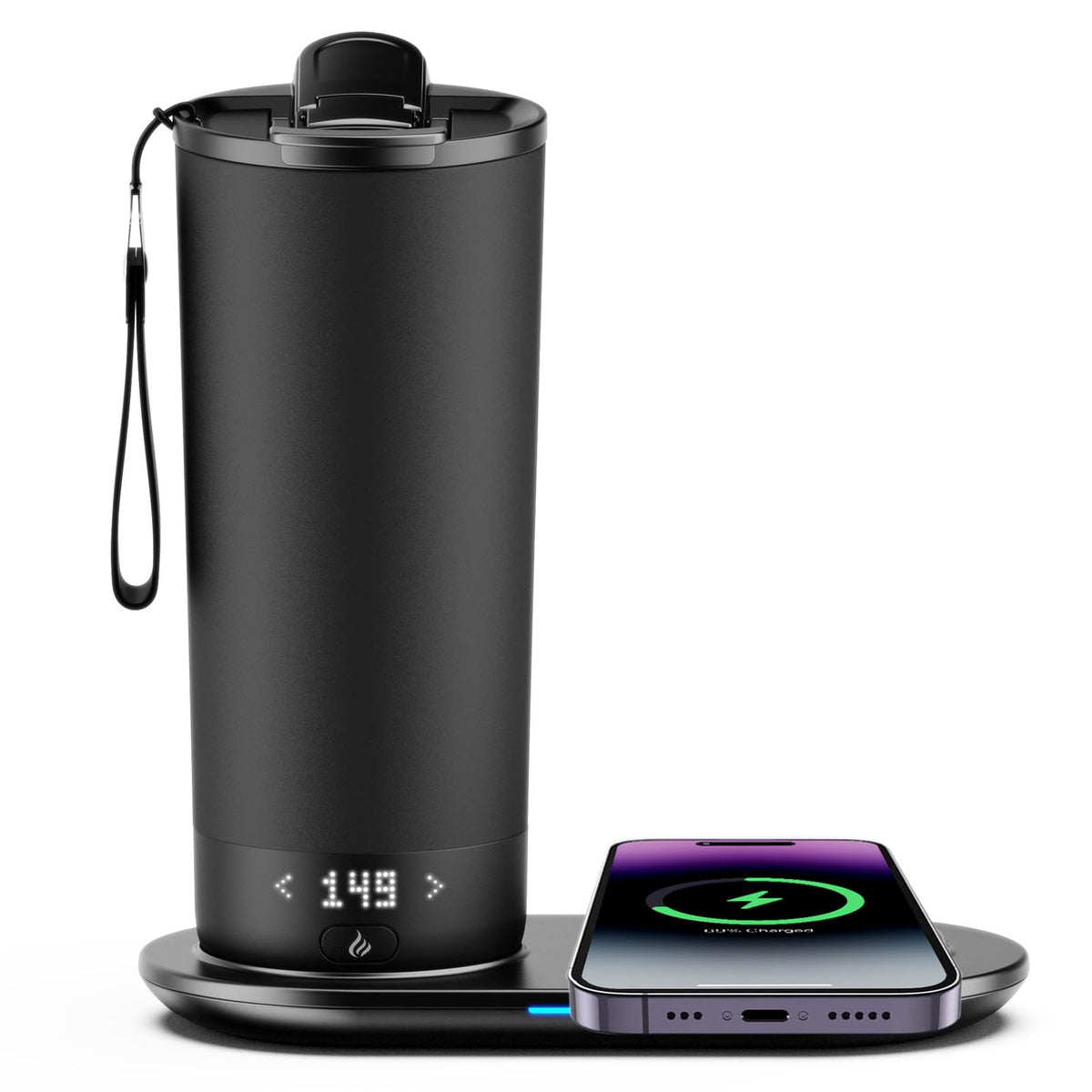 Temperature Control Heated Travel Mug Smart Self Heating Coffee Mug 20 Oz App Controlled LED Display coffee serving sets mug kept at a constant temperature for 4