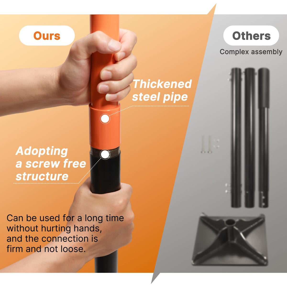 48 Inch Steel Hand Tamper Tool