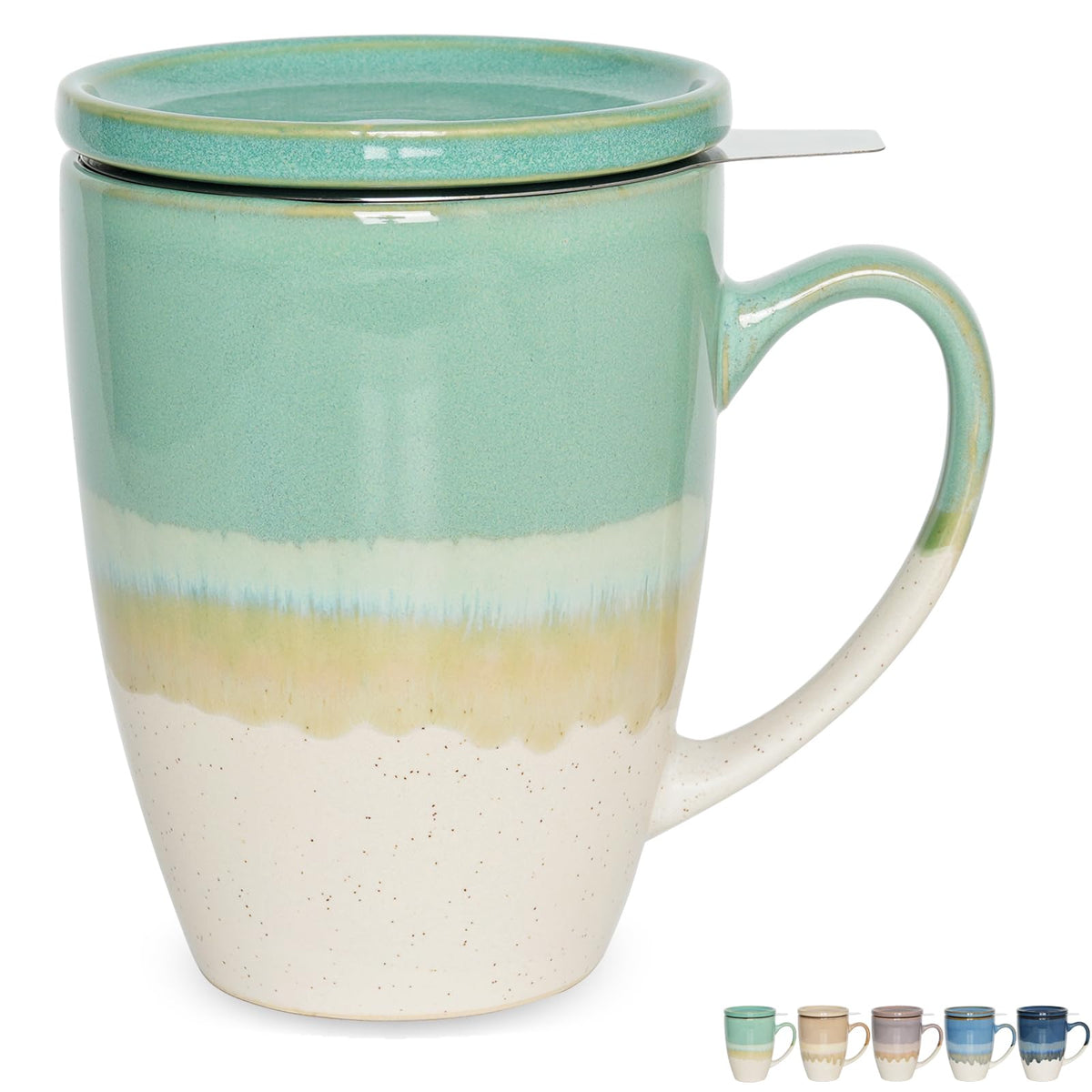 Ceramic Tea Cup with Infuser and Lid