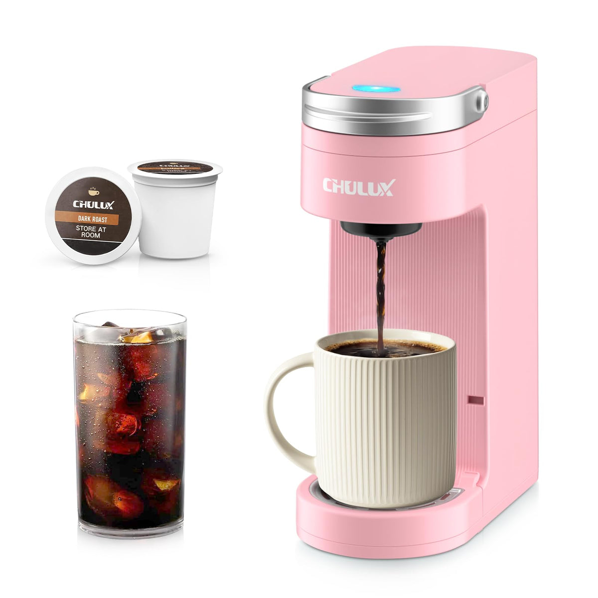 Slim Single Serve Coffee Maker for K Cup Pod for Small Spaces