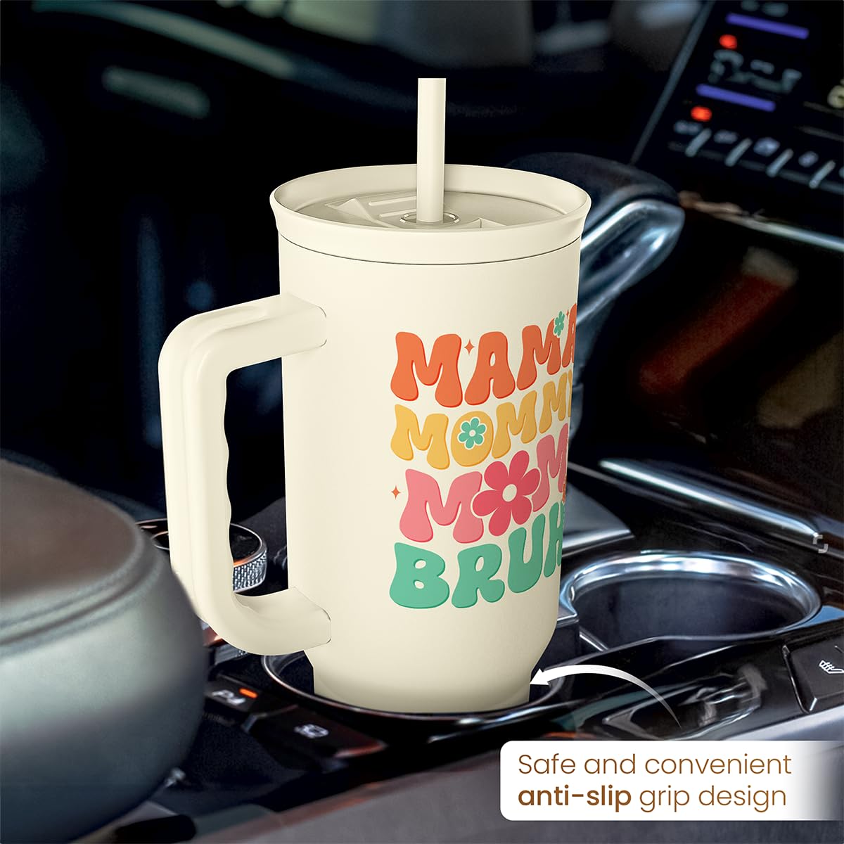 Mom Tumbler with Handle 40oz