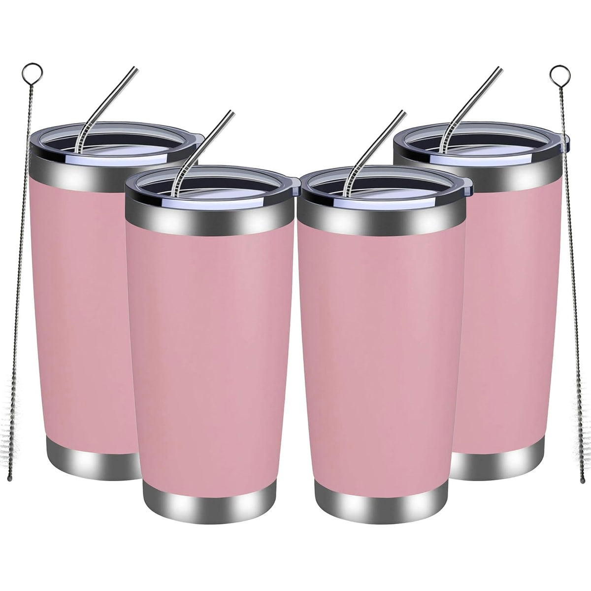 20oz Tumbler 4 Pack Double Wall Vacuum Insulated Travel Mug Bulk (4 Count)